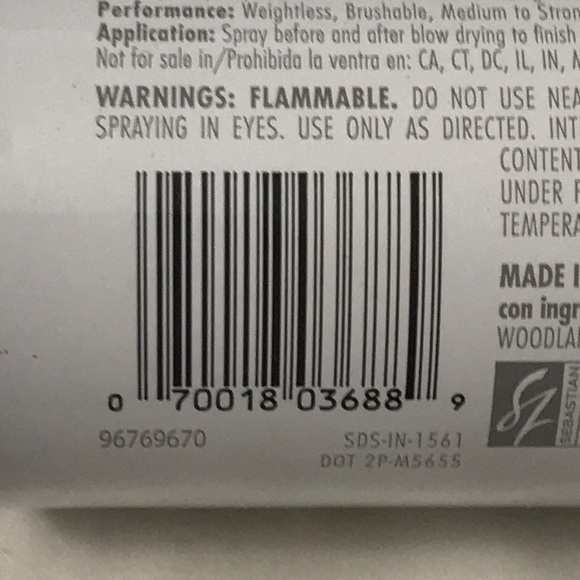 Sebastian SHAPER PLUS+ Extra hold hairspray Original NEW - Picture 7 of 9